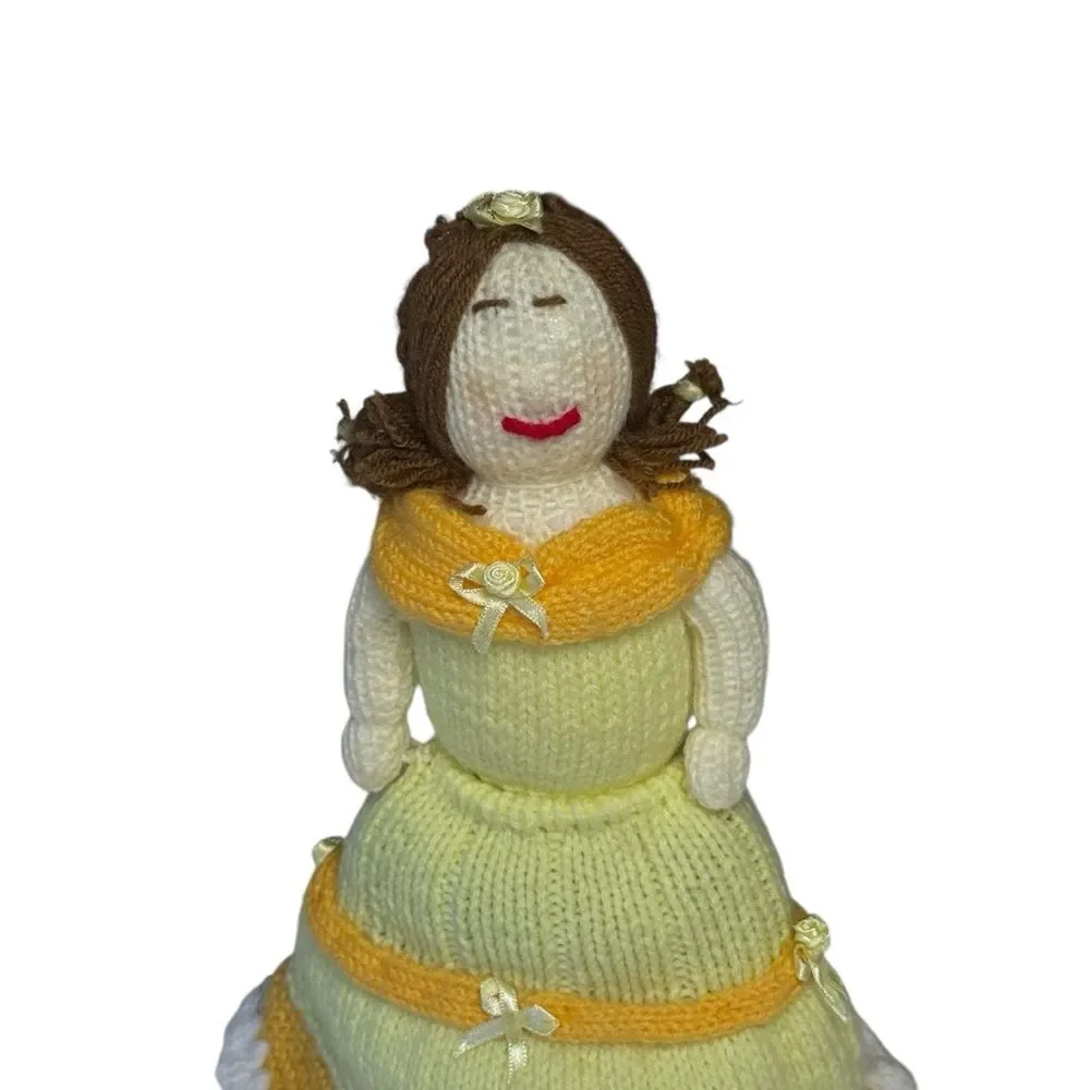 Handmade Hand Knitted Belle Topsy Turvy Doll Beauty & The Beast